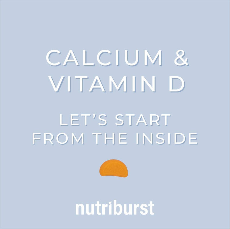 NUTRIBURST | Calcium and Vitamin D for Healthy Muscles & Bones | Chewable Vegan, Sugar Free Gummy Vitamins | 60 Gummies 1 Month Supply | Suitable for Vegetarians & Vegans Vitamin D and Calcium for Healthy Muscles & Bones 60 Count (Pack of 1) - NewNest Australia