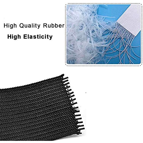 HANFINEE 1-1/2 Inch Wide Sew on Elastic Band Knitted Elastic with Heavy Stretch for Sewing Crafts DIY,Waistband,Bedspread,Cuff (Black,15 Yards) Black 1-1/2 Inch x15yd - NewNest Australia