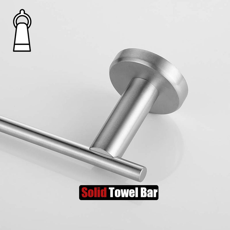 JQK Hand Towel Bar, Stainless Steel Towel Ring for Bathroom, 9 Inch Necklace Holder Brushed Finish Wall Mount Left Hand, TR101-BN 9 Inch (Left) - NewNest Australia