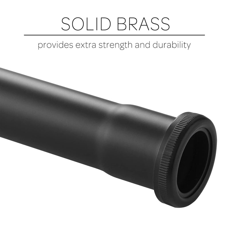 Brass Slip Joint Extension Tube 1-1/4” OD x 12” with Nut and Rubber Washer, P Trap Extension Tube, Sink Drain Tailpiece Tube Extension, Matte Black - NewNest Australia