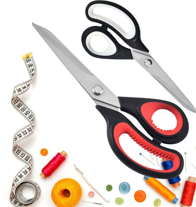JISTL Craft Scissors Sharp Blades Fabric Scissors Rubber Soft Grip Handle Multipurpose Scissors Suitable for Sewing/Arts/Crafts/Office/School and Home (Grey 1Pcs) Grey 1Pcs - NewNest Australia