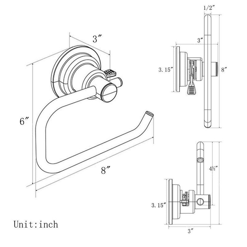 BOPai Modern Vacuum Suction Cup Toilet Paper Holder,Removable Bracket for Bathroom Kitchen.Chrome - NewNest Australia