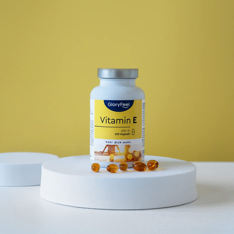 Vitamin E 210 capsules - 400 IU bioactive vitamin E per capsule - High dose for 7 months supply - Laboratory tested and made in Germany - NewNest Australia