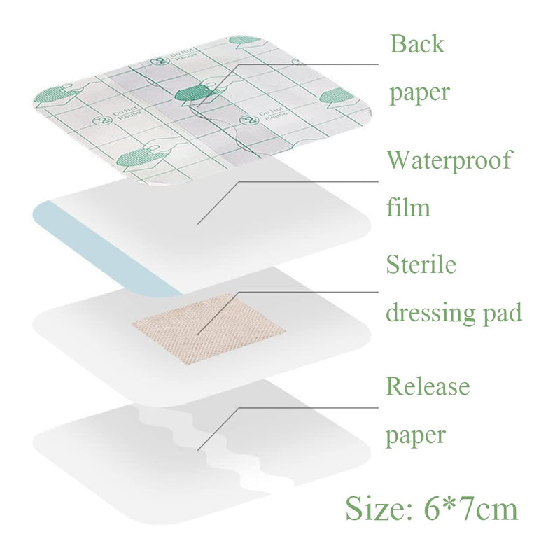 10 Pieces Transparent Stretch Adhesive Bandages Waterproof Film Dressing Breathable Tape Micro First Aid Tape Skin Covers for First Aid and Wound Care Swimming - NewNest Australia