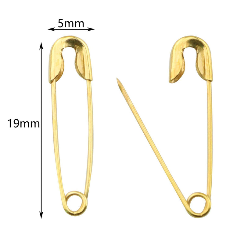 ZMSNTGS Mini Safety Pin 1000PCS Gold 19mm Tiny Metal Fastening Safety Clips for Jewellery Costume Tag (Gold-1000pcs) Gold-1000pcs - NewNest Australia