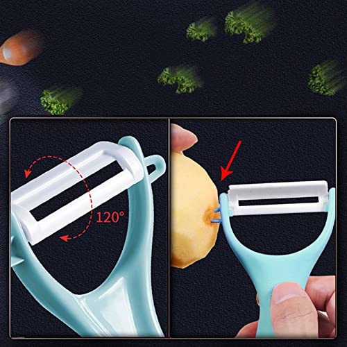 Trez Treamer 6-pack Light Ceramic Y Peeler Set with Sharp and Durable Blades Ergonomic Handles, Apple Potato Peelers Bar Tools Kitchen Gadgets, Red Black Pink Yellow Orange Green Blue - NewNest Australia