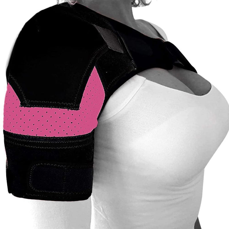Tofbs Shoulder Brace For Women Men Adjustable Double Support On Shoulder Joint Helps Stability Shoulder Pain Relief For Tendonitis Fits Both Left Or Right (Pink) - NewNest Australia