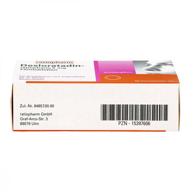 Desloratadine ratiopharm 5 mg film-coated tablets 50 pieces - NewNest Australia