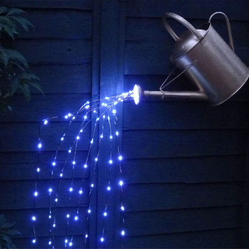 Soltuus Solar Powered Fairy String Lights Blue, Multi Strand Watering Can Light 180 LEDs Outdoor, Waterproof Waterfall Fairy Lights, Firefly Bunch Lights - NewNest Australia