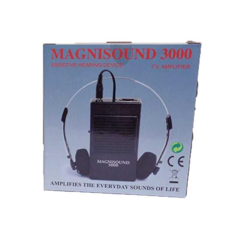 Magnisound 3000 Amplifier Device, Personal Sound/Voice Enhancer, Hearing Aid Listening Assistance Megaphone, TV/Audio Booster - with 15Ft Cable Included (Black) - NewNest Australia