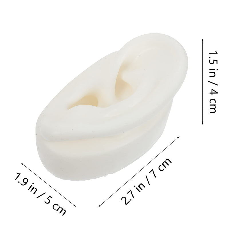 VILLCASE 1 Pair Simulation Silicone Ear Model, Studs Earring Display Props Reusable Silicone Ear Model for Teaching Ear Picking Practice Hearing Aids Wearing, 7. 00X5. 00X4. 00cm White,Olive Green - NewNest Australia