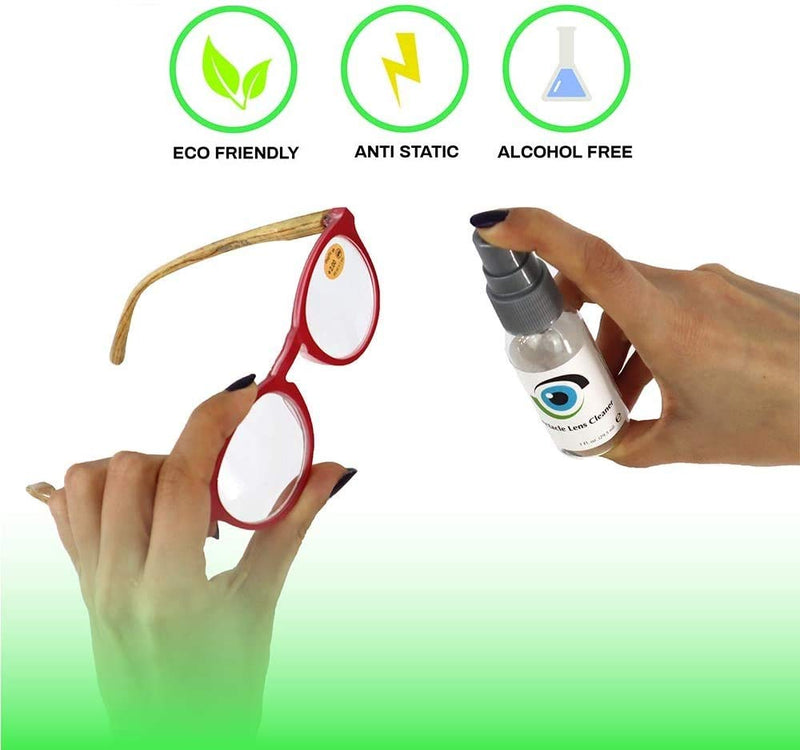 Leader Liquid Lens Cleaner 3 x 59ml / 3 x 2 Fl oz Bottles Eyeglasses, Glasses, Cameras and Other Lenses - Alcohol Free Cleaning Solution Spray - Suitable for All Coatings by Sports World Vision - NewNest Australia