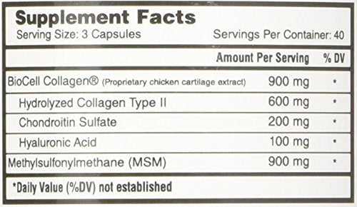 Nature's Lab Hyaluronic Acid with Biocell Collagen and MSM - Skin Hydration, Joint Health - 120 Capsules (40 Day Supply) - NewNest Australia