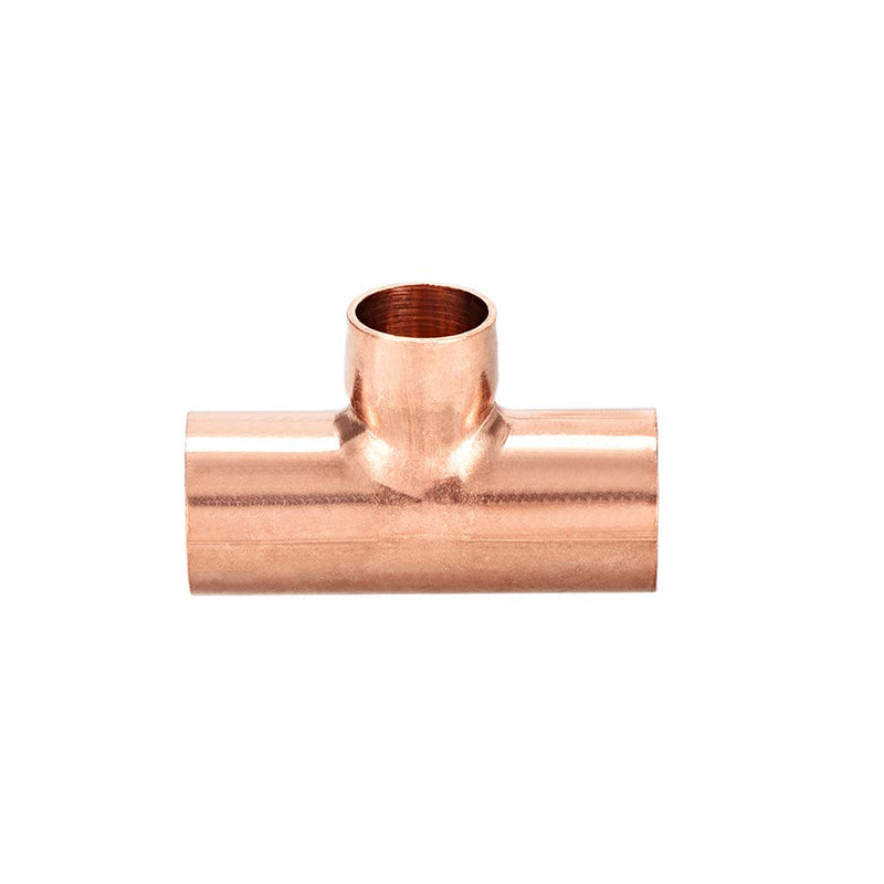 uxcell 5/8-inch X 1/2-inch X 5/8-inch Copper Reducing Tee Copper Pressure Pipe Fitting Conector for Plumbing Supply and Refrigeration 2pcs - NewNest Australia
