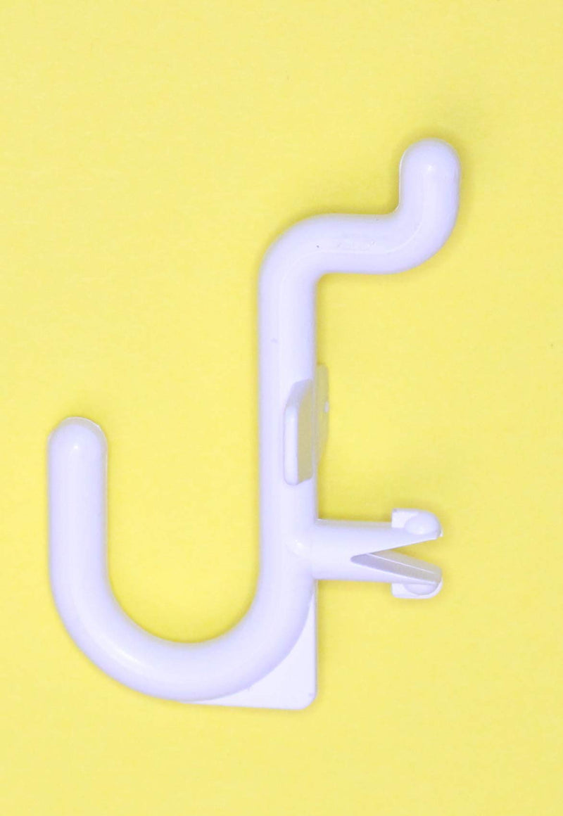 Plastic White J Style Pegboard Hooks Garage Tool Storage fits 1/4" Pegboard Holes (Pegboard NOT Included) (100) 100 - NewNest Australia