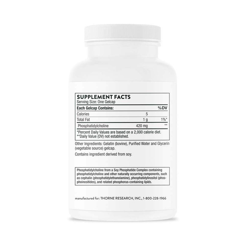 Thorne Research - Phosphatidyl Choline - Phospholipid Complex for Cell Membrane Support - 60 Gelcaps - NewNest Australia