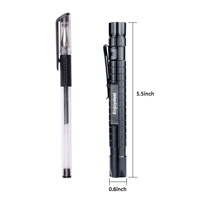 Enjoydeal 5PCS LED Pen Light Flashlight Ultra Slim XP-E R3 1000LM Penlight Waterproof Pocket Flashlight For Indoor Outdoor Inspection Work Repair and Emergency 5.5inch New Black Grid 5.5inch - NewNest Australia