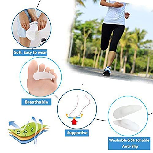 Mcvcoyh 10 Pack Hammer Toe Cushion - Hammer Toe Gel Pads for Toe Corrector & Straightener for Curled, Claw & Mallet Toe Relief - Right & Left Gel Support Crest Cushion White - NewNest Australia