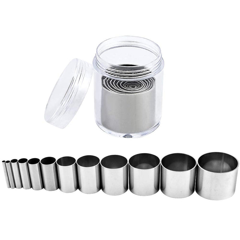 Fireboomoon 12 PCS Hole Hollow Punch Cutter Set with Storage Case,Stainless Steel Round Circle Ring Clay Cutters Ceramics Dotting Baking Indentation Mold Tools for Polymer Clay Pottery Handmade Craft - NewNest Australia
