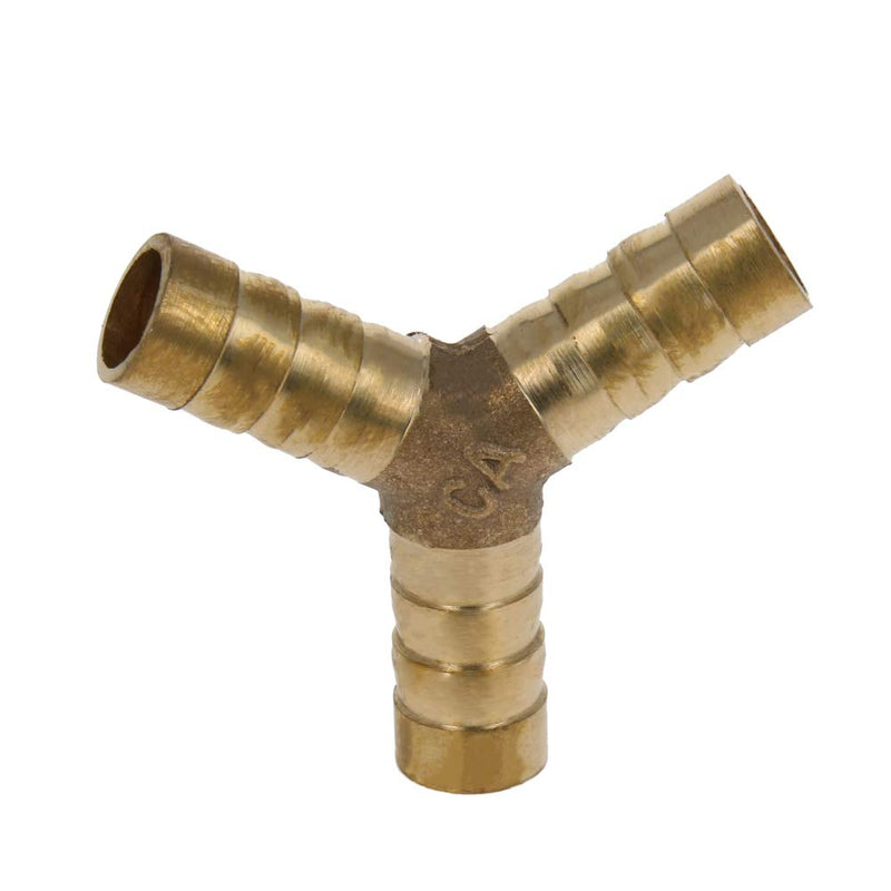 MroMax 10mm Brass Barb Hose Fitting Tee Y-Shaped 3 Way Connector Adapter Joiner 5pcs Diameter 10mm - NewNest Australia