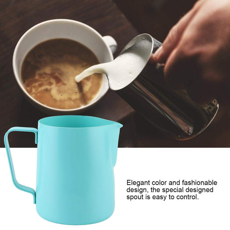 Milk Frothing Pitcher,12Oz/350Ml Stainless Steel Espresso Steaming Pitcher Jug,Milk Frother Coffee Tools Cup,Cappuccino Barista Steam Pitchers for Espresso,Latte Art,Frothing Milk(2#) 2# - NewNest Australia