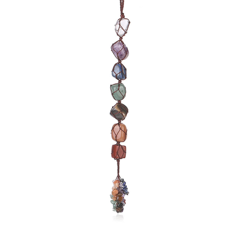 7 Chakras Healing Crystals, Natural Gemstones Spiritual Gifts for Women Polished Tumbled Stones Positive Energy Spiritual Meditation Hanging Ornament/Window Ornament/Feng Shui - NewNest Australia