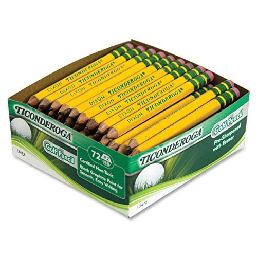 Ticonderoga Golf Pencils with Erasers, 2 HB Lead, Yellow, Pack of 72 - NewNest Australia
