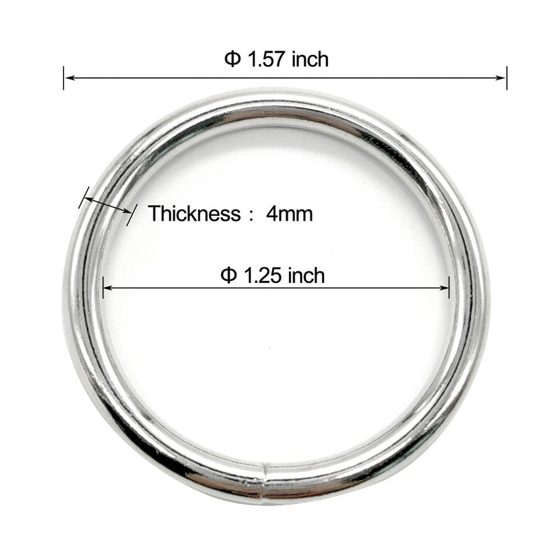 Metal Rings for Macrame Small 12 Pack 4mm Thickness 1 1/4 inch Metal O Ring for Crafts Macrame Rings Metal 40mm, Metal Rings - NewNest Australia