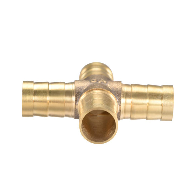 uxcell 12mm or 1/2" OD Brass Barb Splicer Fitting 4 Ways Brass Cross Barb Fitting Air Gas Water Fuel - NewNest Australia