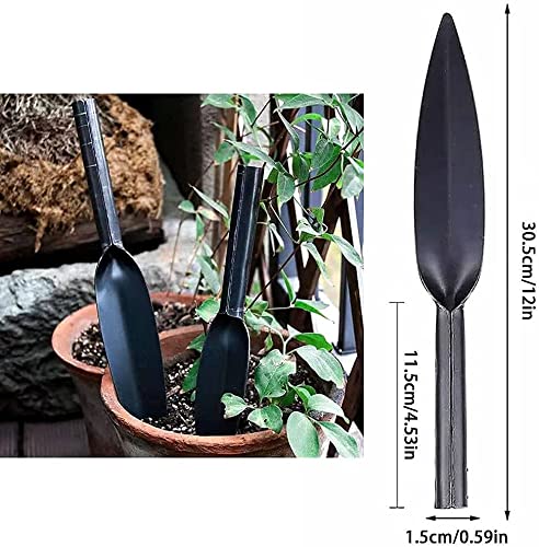 Willow Leaf-Shaped Garden Trowel Tool 12-inch Hand Shovel High-Carbon Steel Material One-Piece Forged Heavy Duty Manual Tool Potting Digging Transplanting Planting Weeding (Grey) Gray - NewNest Australia