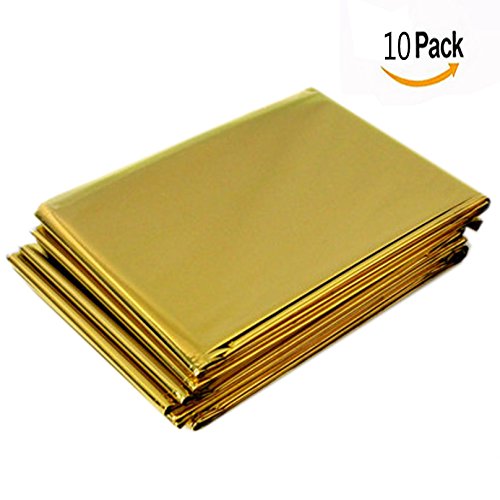 OFKPO Pack of 10 premium rescue blankets, first aid blanket, rescue film, cold protection, waterproof emergency blanket blanket for hiking, camping, skiing - NewNest Australia