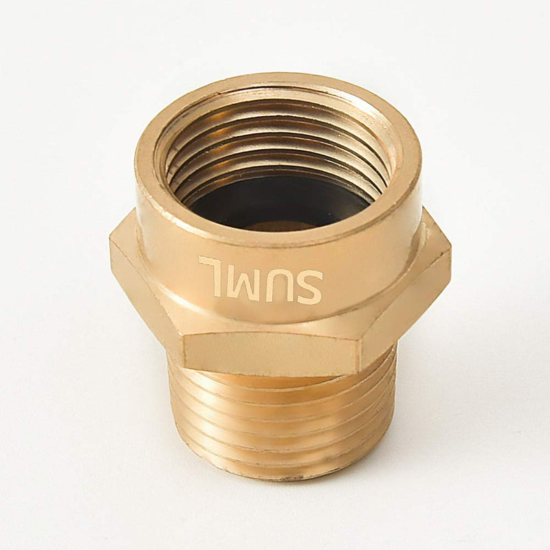 GESHATEN 1/2” G Thread (BSP) Female to 1/2” NPT Male Connector, Brass BSP to NPT Adapter 1/2 Inch, Industrial Metal Brass G Thread to Pipe Fittings Connect (2 Pack) 1/2" G (BSP) Female x 1/2" NPT Male - NewNest Australia