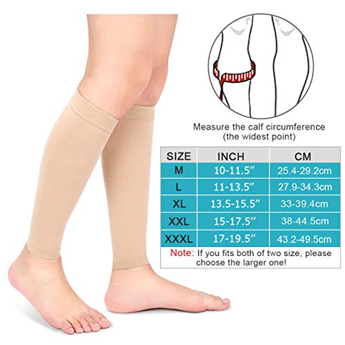 Calf Compression Stockings without Foot xx-large Skin color XL - NewNest Australia