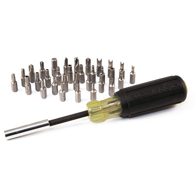 Klein Tools 32510 Magnetic Multibit Screwdriver with Sturdy Torx, Hex, Spanner, Tri-Wing, Torq and Nut Tamperproof Bits and Storage Block - NewNest Australia