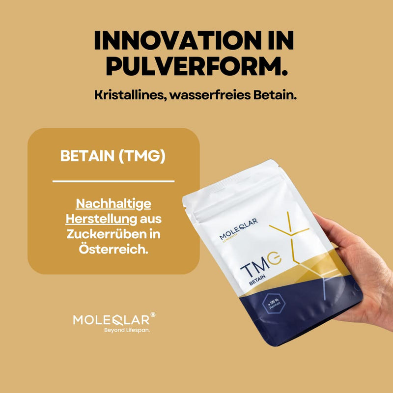 Moleqlar Tmg Betaine Powder High Dose 120 G Vegan Premium Trimethylglycine Powder 2400 Mg Anhydrous Betaine Per Serving Includes 600 Mg Qscoop High Purity Betaine Anhydrous Made In Europe - NewNest Australia