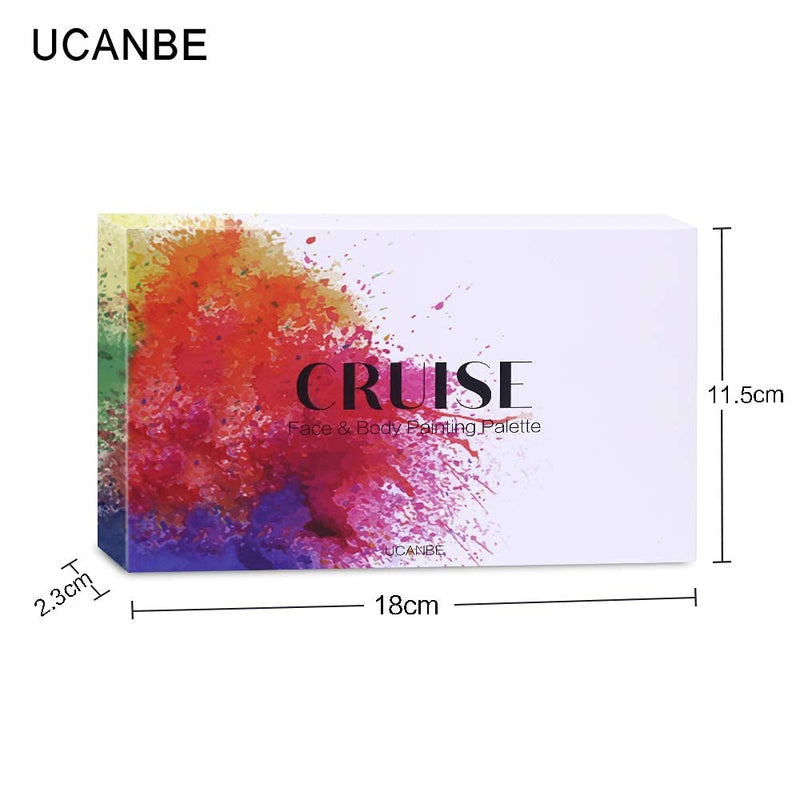 UCANBE CRUISE Face Body Paint Set, 15 Colors Painting Palette Makeup Kit with 10 Pcs Professional Artist Brushes for Halloween Cosplay Party - NewNest Australia