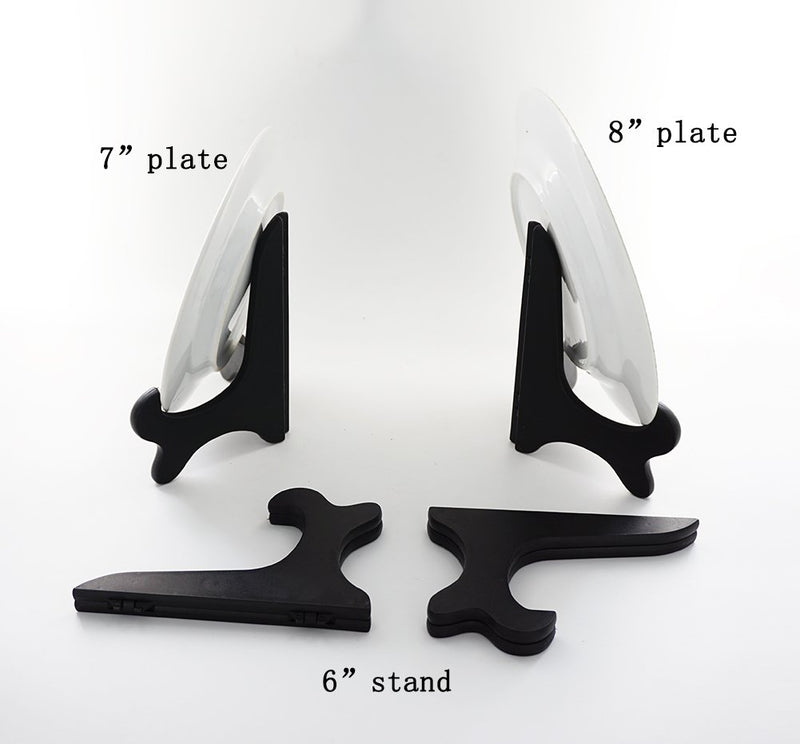 NewNest Australia - Artliving Black 6" Wood-Like Plastic Easels Plate Display Stands Picture Frame Stand Holder-Set of 4 6 inch 