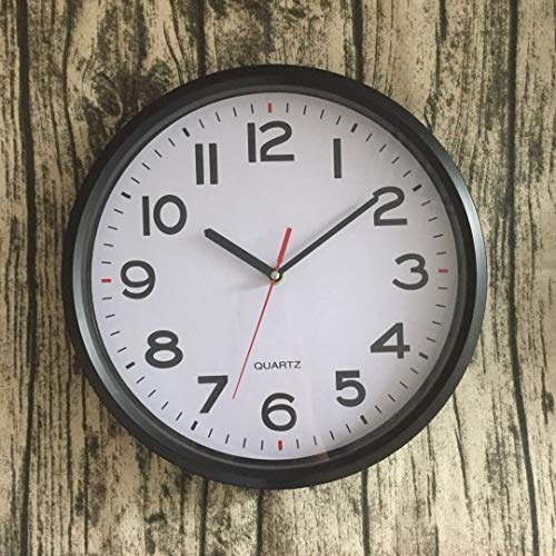 NewNest Australia - Vmarketingsite - 12 Inch Wall Clock Battery Operated Silent Non-Ticking Decorative Modern Round Quartz Black - Analog Classroom Hanging Clocks Large Numbers - Office/Kitchen/Bedroom/Bathroom/Gym 