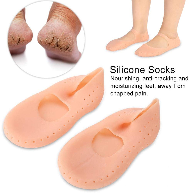 Silicone Protective Socks, 1 Pair Of Silicone Socks Foot Anti-Tear Protective Foot Care Socks Preventive Tool For Caring For Cracked Feet In Dry Skin (M-Tono De Piel) - NewNest Australia
