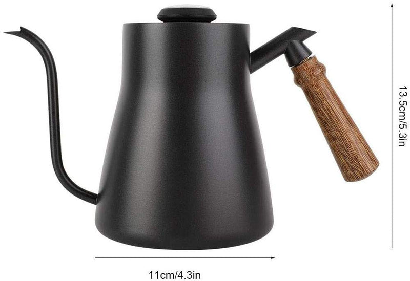 POEFT 850ML/28oz Coffee Kettle with Built In Thermometer Stainless Steel Gooseneck Coffee Pot Long Narrow Spout Coffee Pot with Insulated Wooden Ergonomic Handle 2# 850ml - NewNest Australia