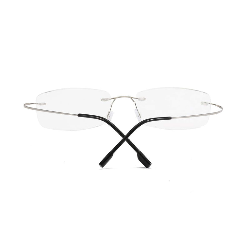 Rimless reading glasses super light titanium reading aid for men and women silver +1.50 - NewNest Australia