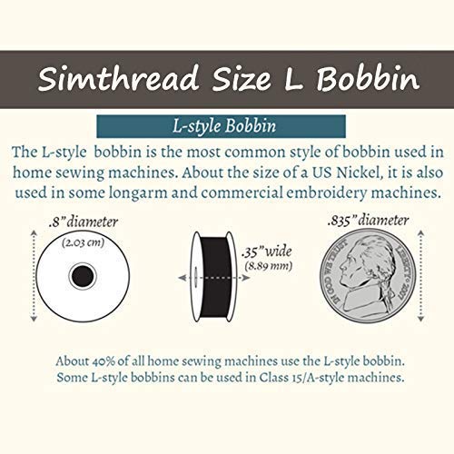Simthread 144 Prewound Bobbin Thread Size L 60WT (SA155) for Husqvarna Viking pfaff Creative Vision Embroidery Machines Plastic Side - Black 60wt 144Black - NewNest Australia