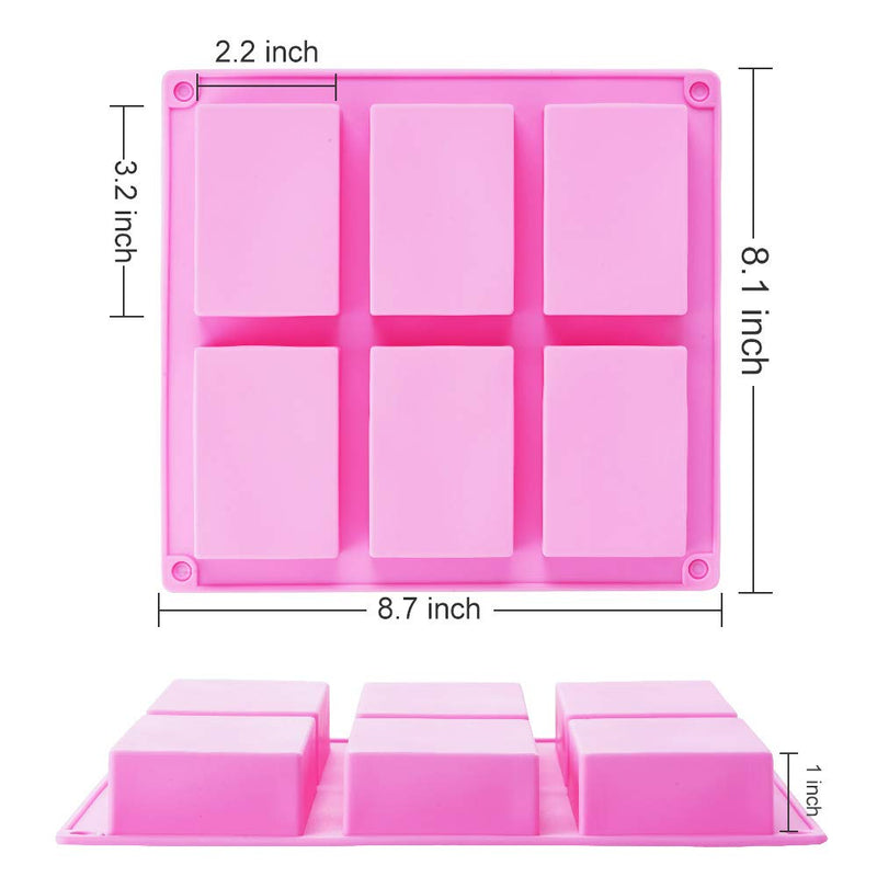 TDHDIKE 3 Pack Silicone Soap Molds(Blue & Pink & Green), 6 Cavities Silicone Baking Mold DIY Handmade Soap Making, Muffin, Loaf, Brownie, Cornbread and More Blue & Pink & Green - NewNest Australia