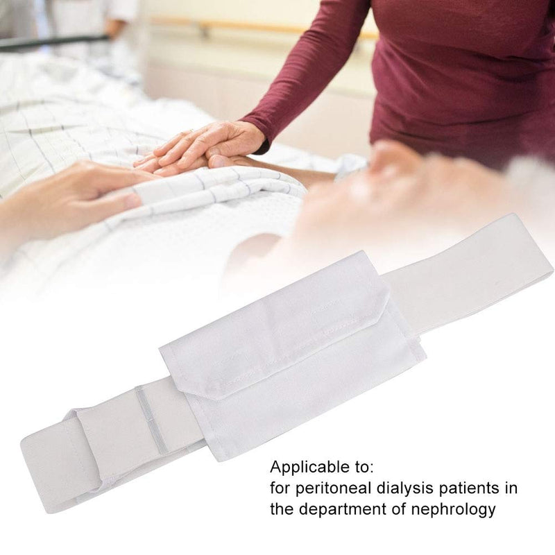 Peritoneal Holder Belt, Dialysis Catheter Belt Patient Adjustable Peritoneal Tube Protection Belt with Bag Tube Covers Peg Tube Gastrostomy Catheter Pd Dialysis Belt Pads Drainage(White) White - NewNest Australia