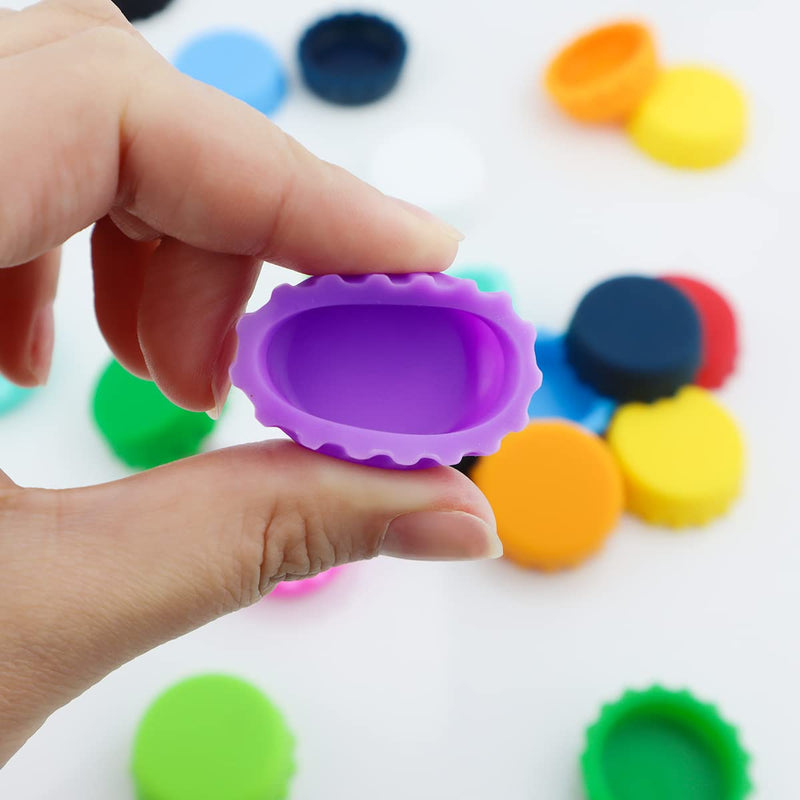 LEEFONE 24 PCS Silicone Rubber Bottle Caps, 12 Colors Reusable Beer Caps for Home Brewing Beer, Soft Drink, Wine Bottle, Beer Bottle, Soda Bottles Kitchen Gadgets - NewNest Australia