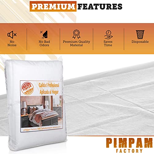 PimPam Factory - Non-Fitted Disposable NWF Massage Couch Sheets 31.4 x 78.4 in - Disposable Table Cover Liquid Repellent - Ideal Beauty Bed Cover for Special Measurements - Made in EU - Pack 10 80x200 - NewNest Australia