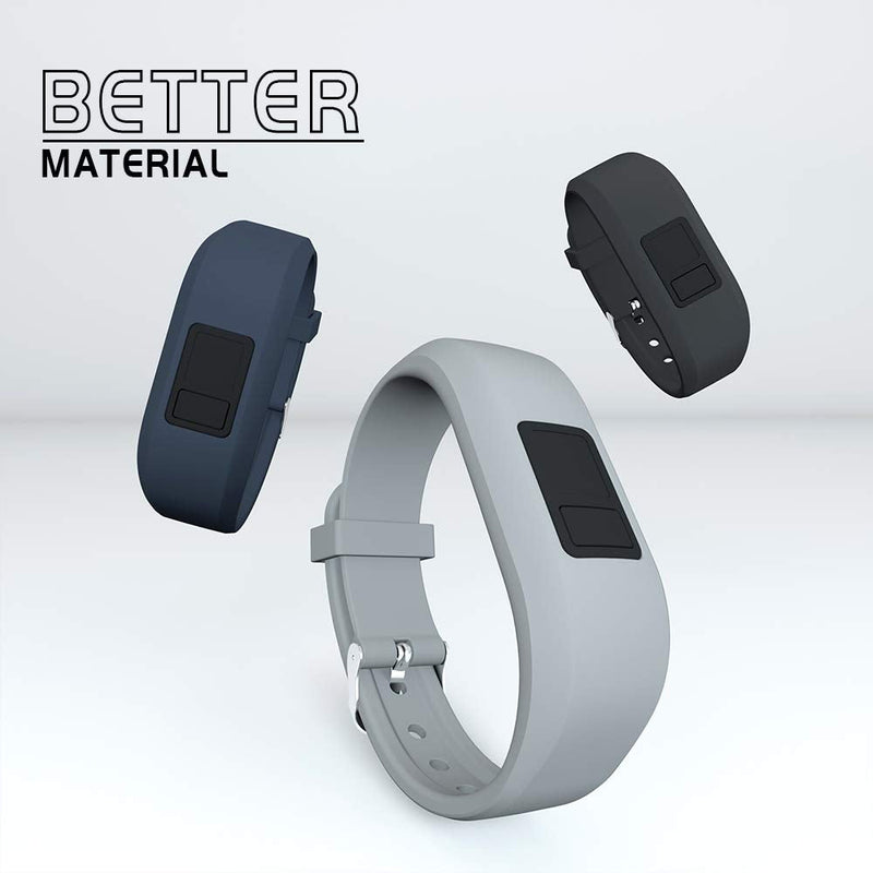 iBREK for Garmin Vivofit 3/jr/jr 2 Bands, Adjustable Replacement Wristbands with Watch Buckle for Kids Women Men(No Tracker) 3 Pack:Black&Navy&Gray Regular Fit(6.0-9.0 in) - NewNest Australia
