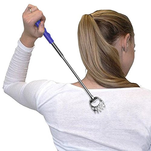 5 Pack Telescoping Back Scratcher - Extendable Telescope Back Scratchers - Bear Claw Metal Telescopic Backscratcher Eliminating Back Itching in Black, Blue, Green, Purple, Red Color - NewNest Australia