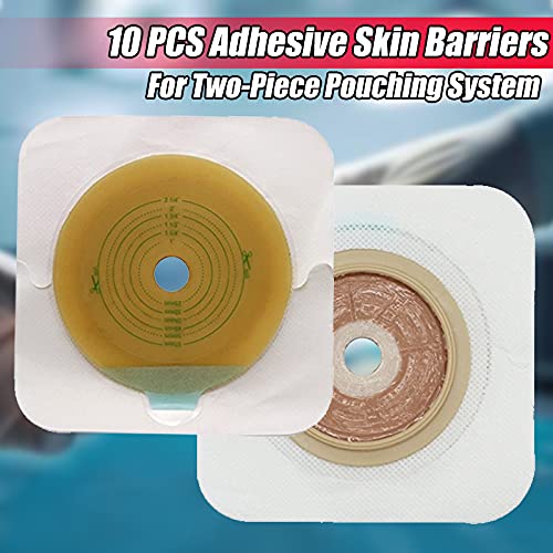 LotFancy 10 Pcs Skin Barrier with Non-Woven Border for Two-Piece Drainable Pouch, Ileostomy Supplies, Ostomy Wafers for Colostomy Ileostomy Stoma Care, Cut-to-Fit - NewNest Australia
