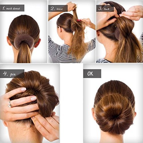 Extra Small Hair Bun Maker for Kids, 6 PCS Chignon Hair Donut Sock Bun Form for Girls, Mini Hair Doughnut Shaper for Short and Thin Hair (Small Size 2 Inch, Dark Brown) - NewNest Australia